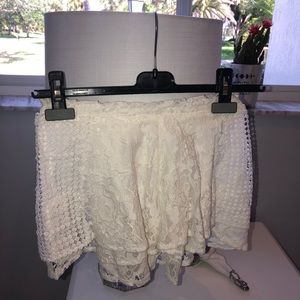 White lace shorts